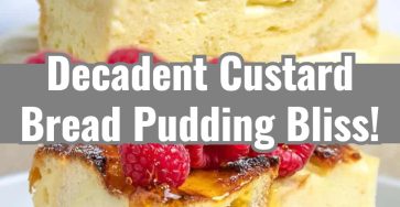Custard Bread Pudding with Vanilla Sauce