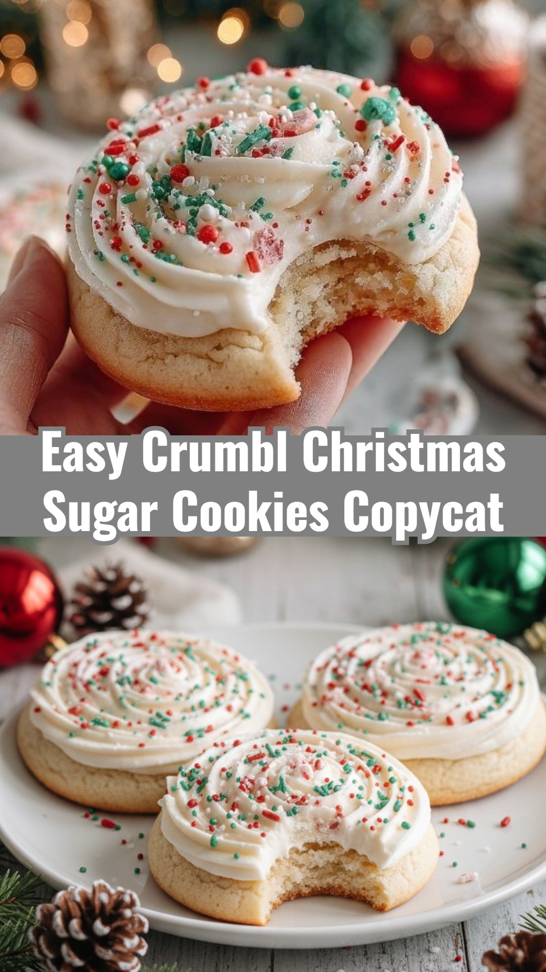 Easy Crumbl Christmas Sugar Cookies With Frosting