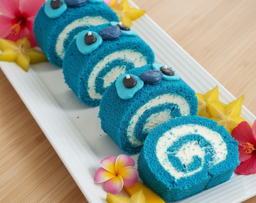 Easy Cute Tropical Blue Cake Roll