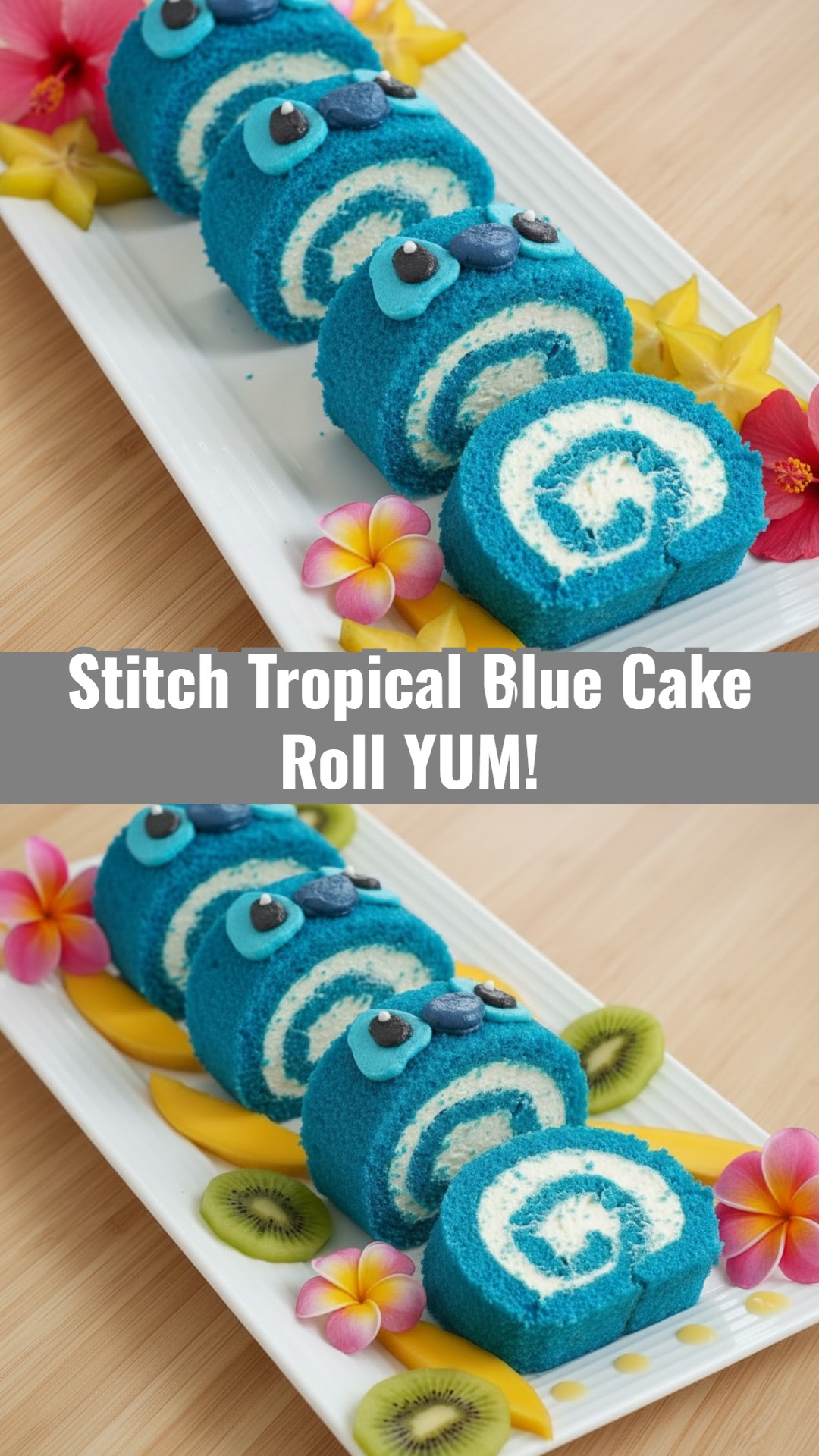 Easy Cute Tropical Blue Cake Roll