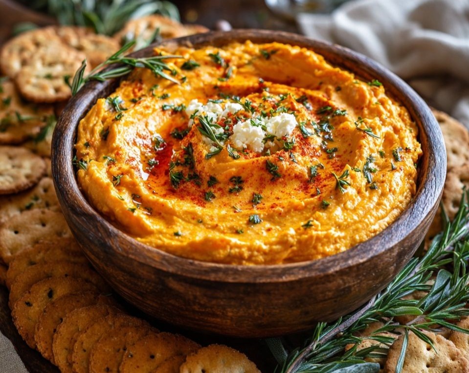 Easy Fall Pumpkin Whipped Feta Appetizer