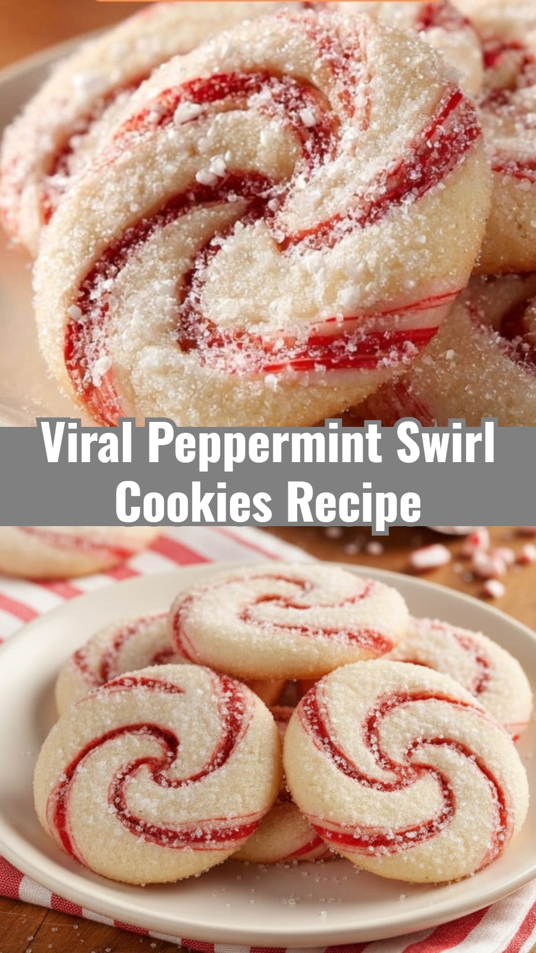 Easy Peppermint Swirl Holiday Christmas Cookies