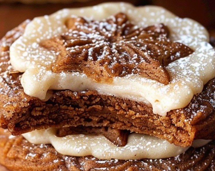 Soft Festive Gingerbread Cheesecake Christmas Cookies