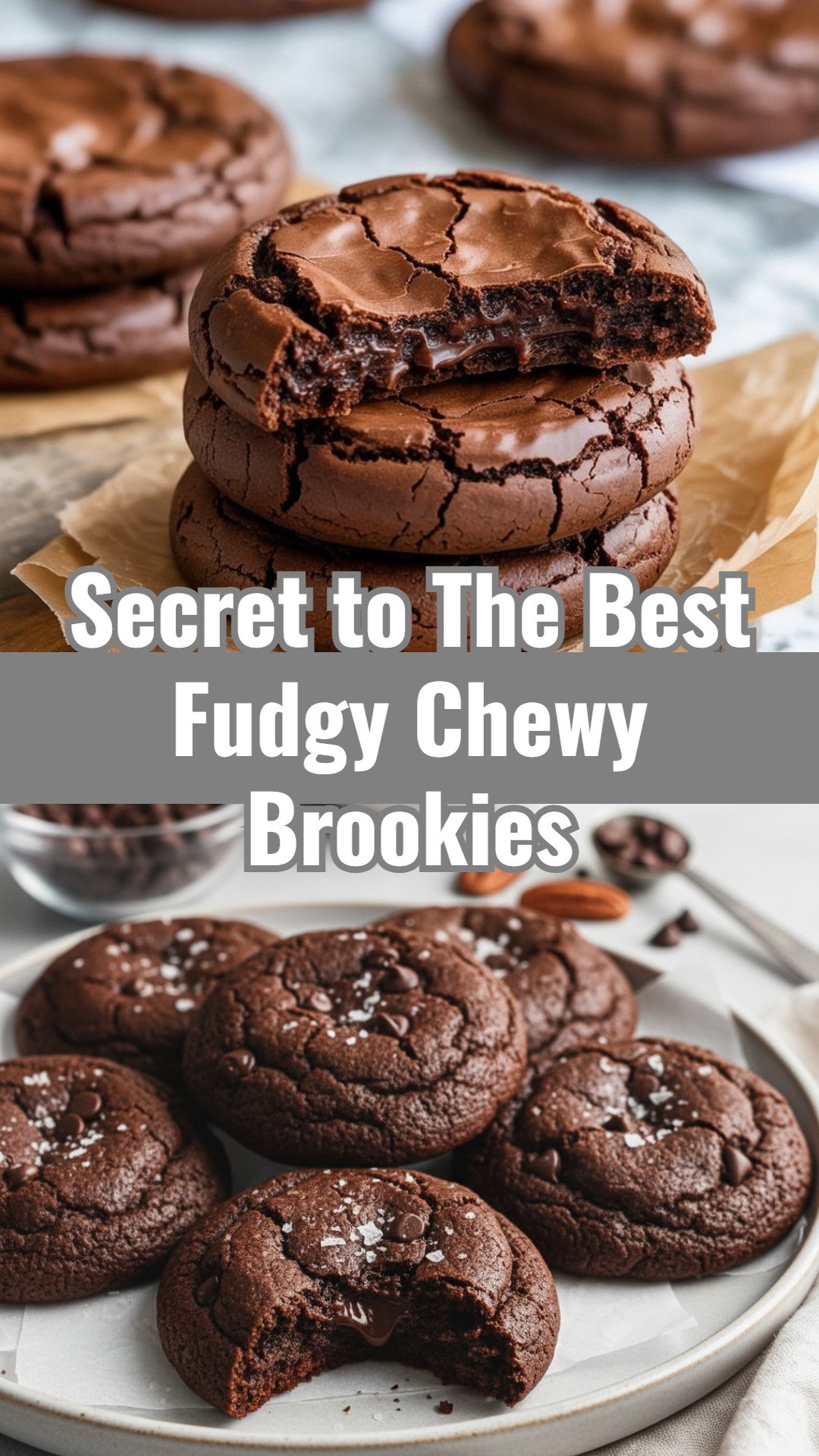Easy Fudgy Chewy Chocolate Brookies Best Brownie Cookie Dessert