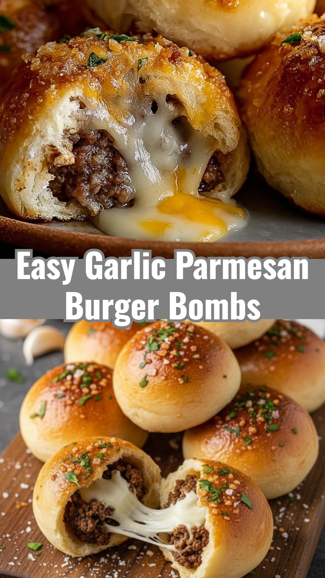 Easy Garlic Parm Cheeseburger Bombs Bites Recipe