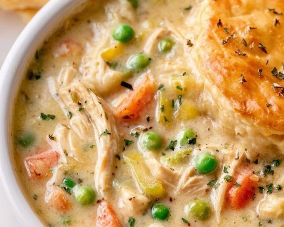 Easy Healthy Chicken Pot Pie Soup Pot Recipes serving