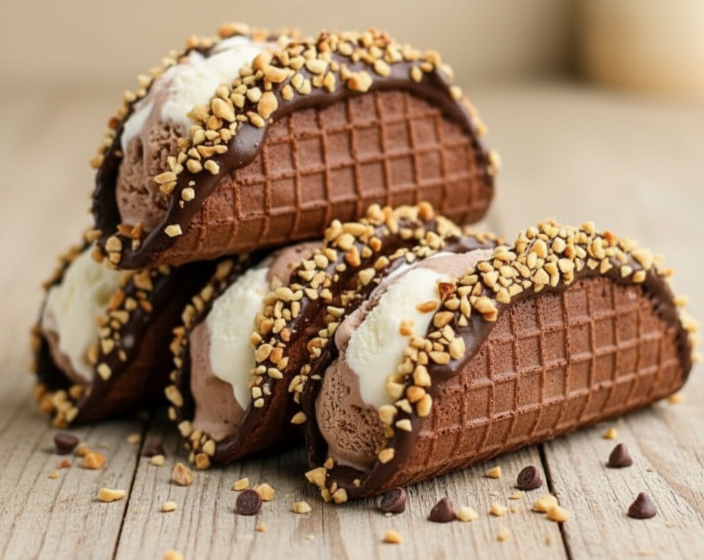 Easy Homemade Choco Tacos Quick Sweet Dessert Baking Recipe serving