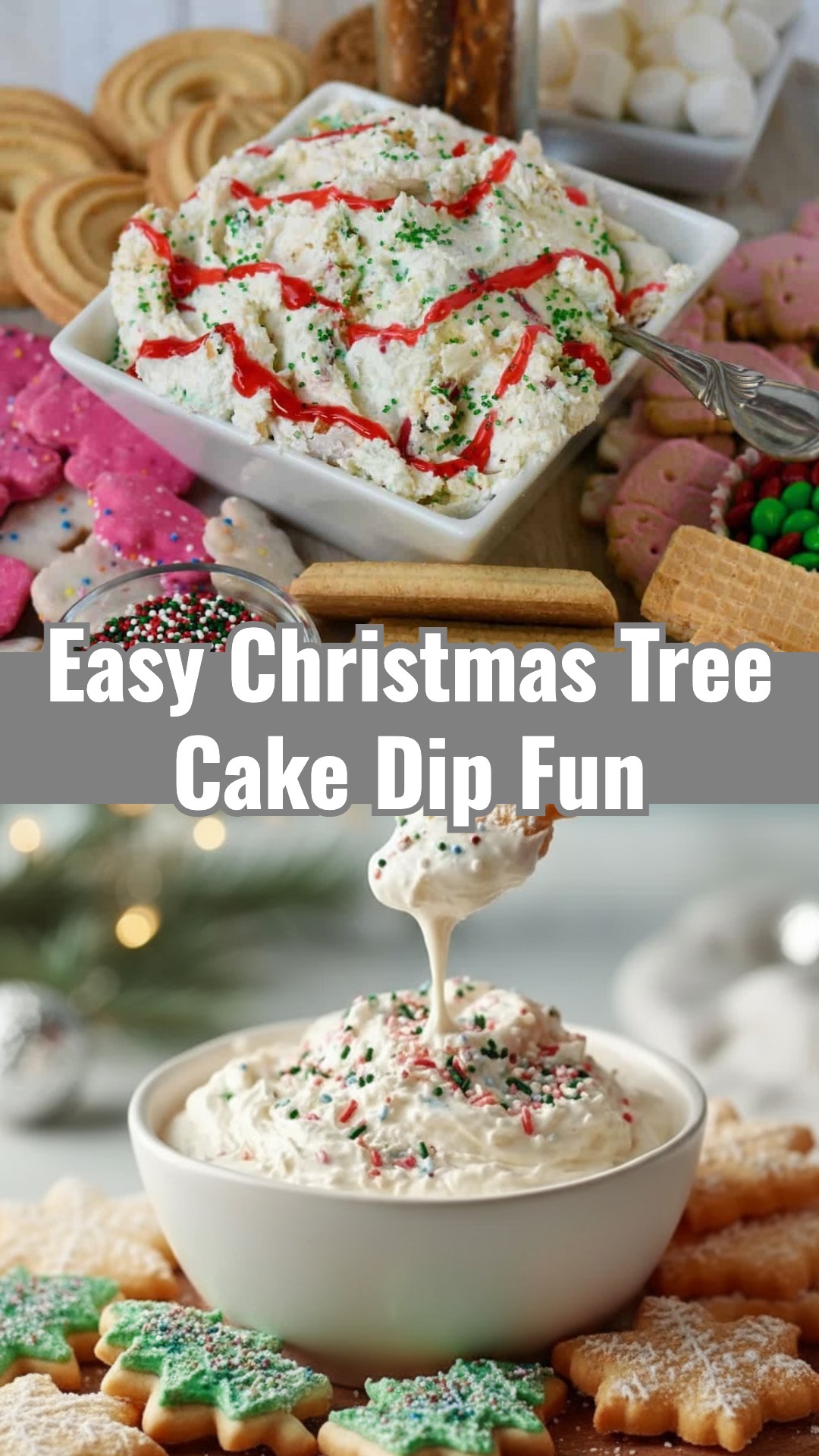 Easy No Bake Viral Christmas Tree Cake Dip