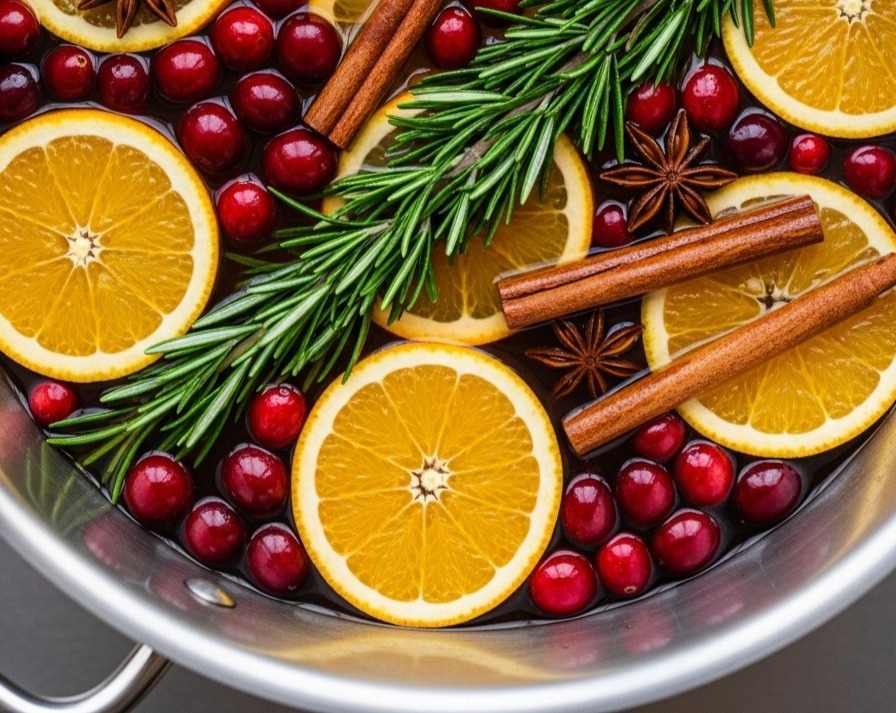 Easy Winter Simmer Pot Cranberry Orange Stovetop Potpourri serving