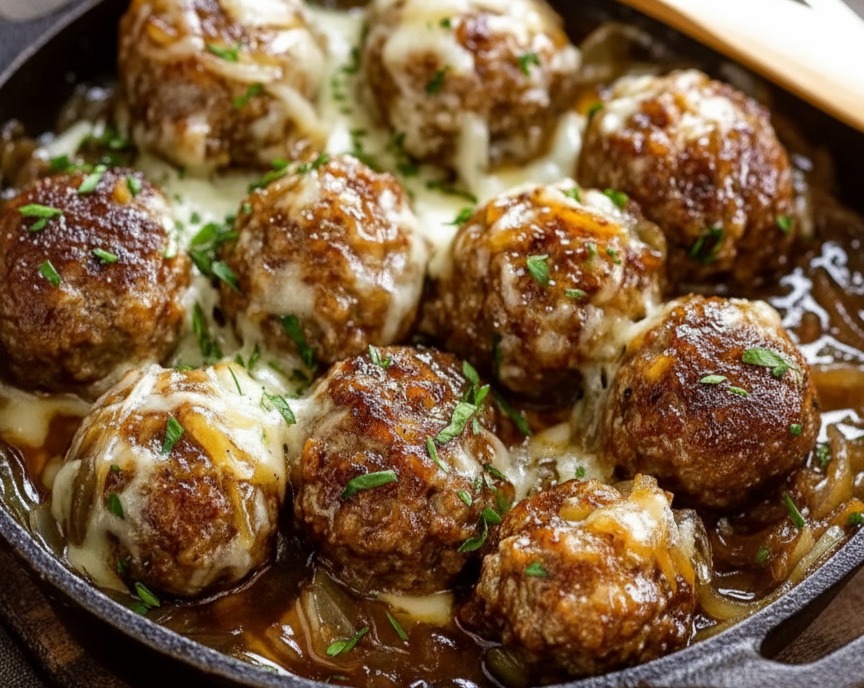 French Onion Meatballs for Quick Meat Recipes and Special Foods serving