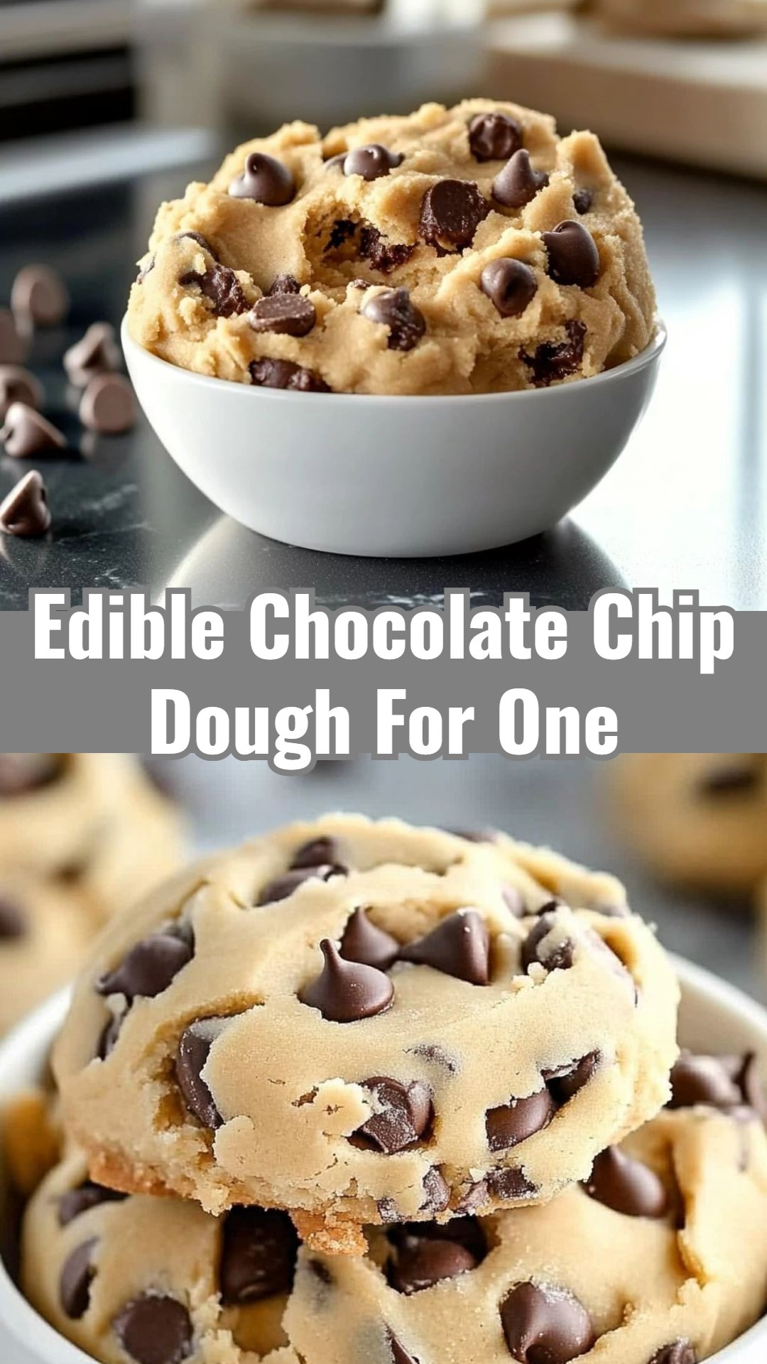 Quick Easy Edible Chocolate Chip Cookie Dough For One