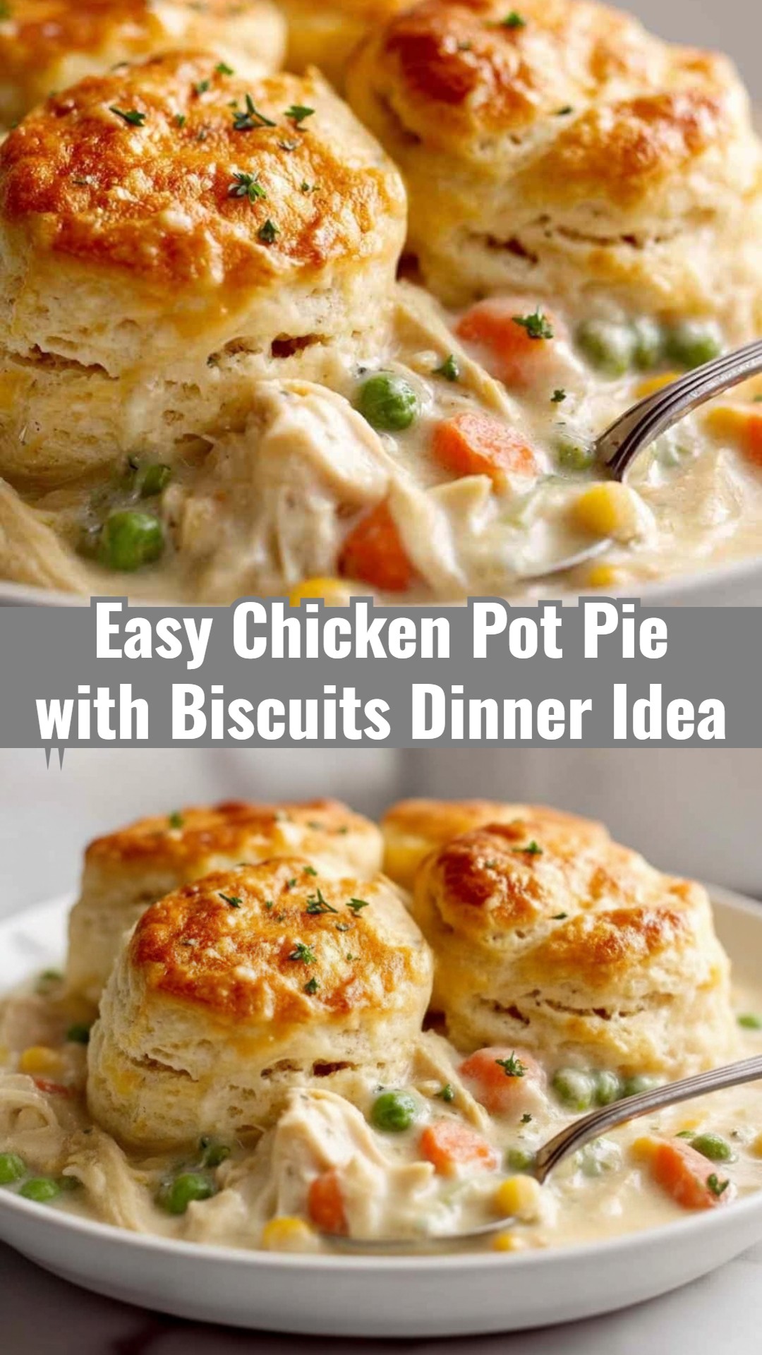 Easy Cheap Chicken Pot Pie with Biscuits Dinner Ideas
