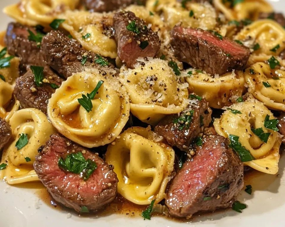Simple Skillet Garlic Steak Tortellini Family Dinner overview