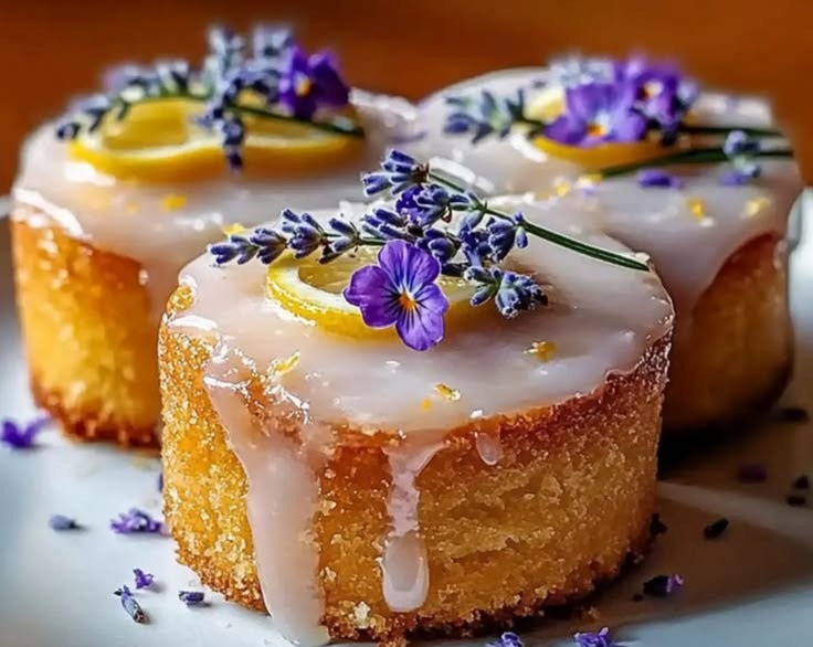 Quick Mini Lemon Lavender Glaze Cakes for Easy Tea Parties overview