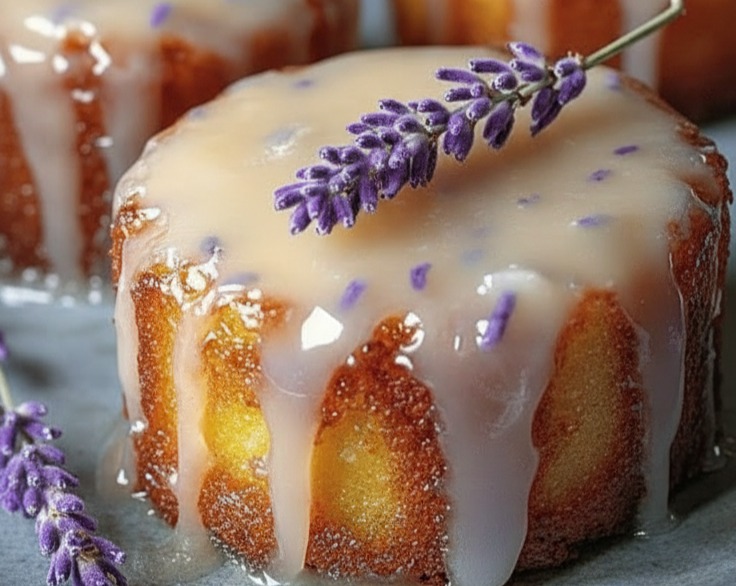 Quick Mini Lemon Lavender Glaze Cakes for Easy Tea Parties serving