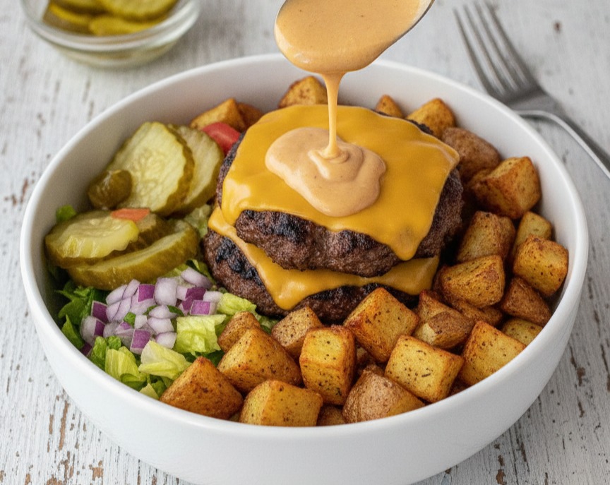 Cheap And Healthy Meals Burger Bowls serving